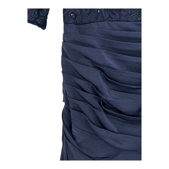 La Femme Dress 24926 Sparkle Lace Trumpet gown blue size 6 - Picture 5 of 10